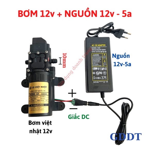 Máy bơm phun sương 12v mini, Máy bơm tăng áp mini 12v DC (LOẠI TỐT)