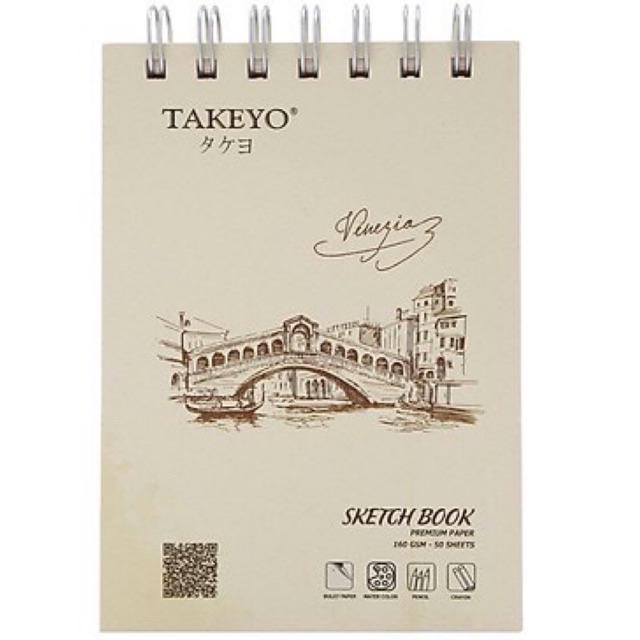 Tập Vẻ Lò Xo Takeyo A6, A5, B5, A4, B4 và A3 Định Lượng 160Gsm - 50 Tờ