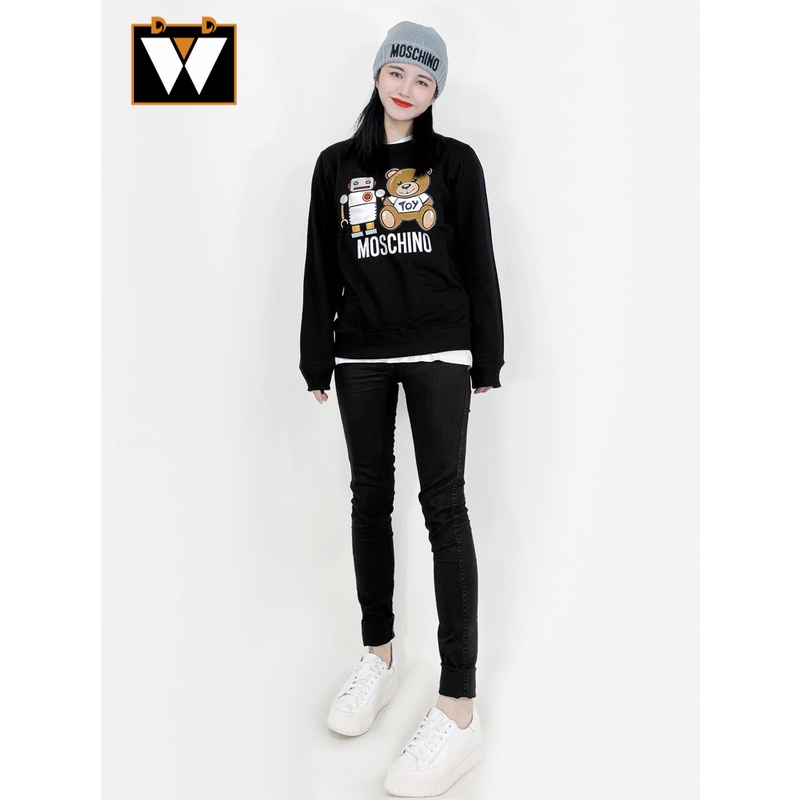 Moschino Áo sweater Tay Dài In Chữ Và Hình Gấu Đáng Yêu