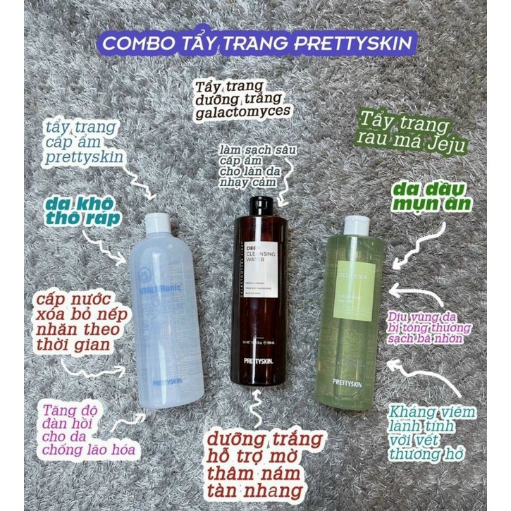 Nước tẩy trang PRETTYSKIN Da mụn, Dưỡng trắng, Cấp ẩm - Dịu nhẹ TREEHOUSE SHOP