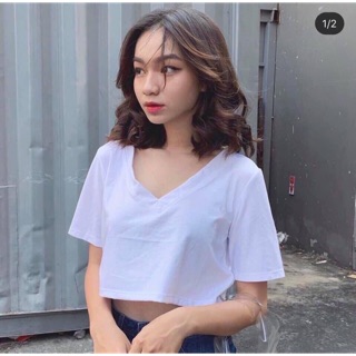 Áo thun nữ kiểu dáng crt 2 màu đen và trắng