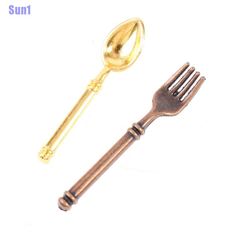 Set 9 Muỗng Nĩa Trang Trí Nhà Búp Bê Phong Cách vintage