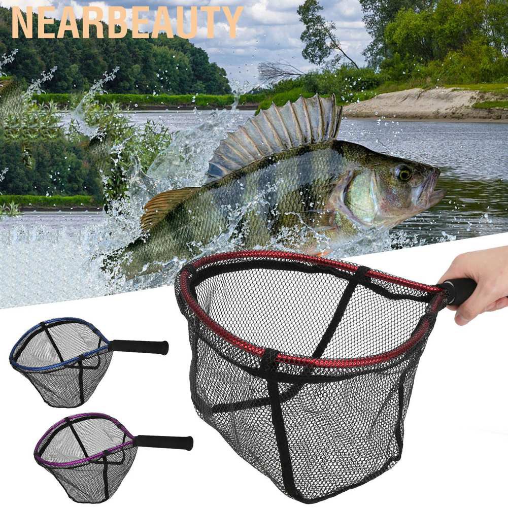 Nearbeauty Fishing Net Bag Aluminium Alloy Handheld Diddle‑net Lure Portable Small Hand Brailer