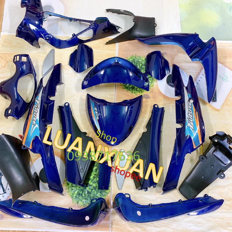 Fuil Dàn áo xe FUTURE 1 màu Xanh TÍM -Bộ yếm lắp KHÍT xe future đời 2001-2003,nhựa trắng nguyên sinh ABS LOẠI ĐẸP