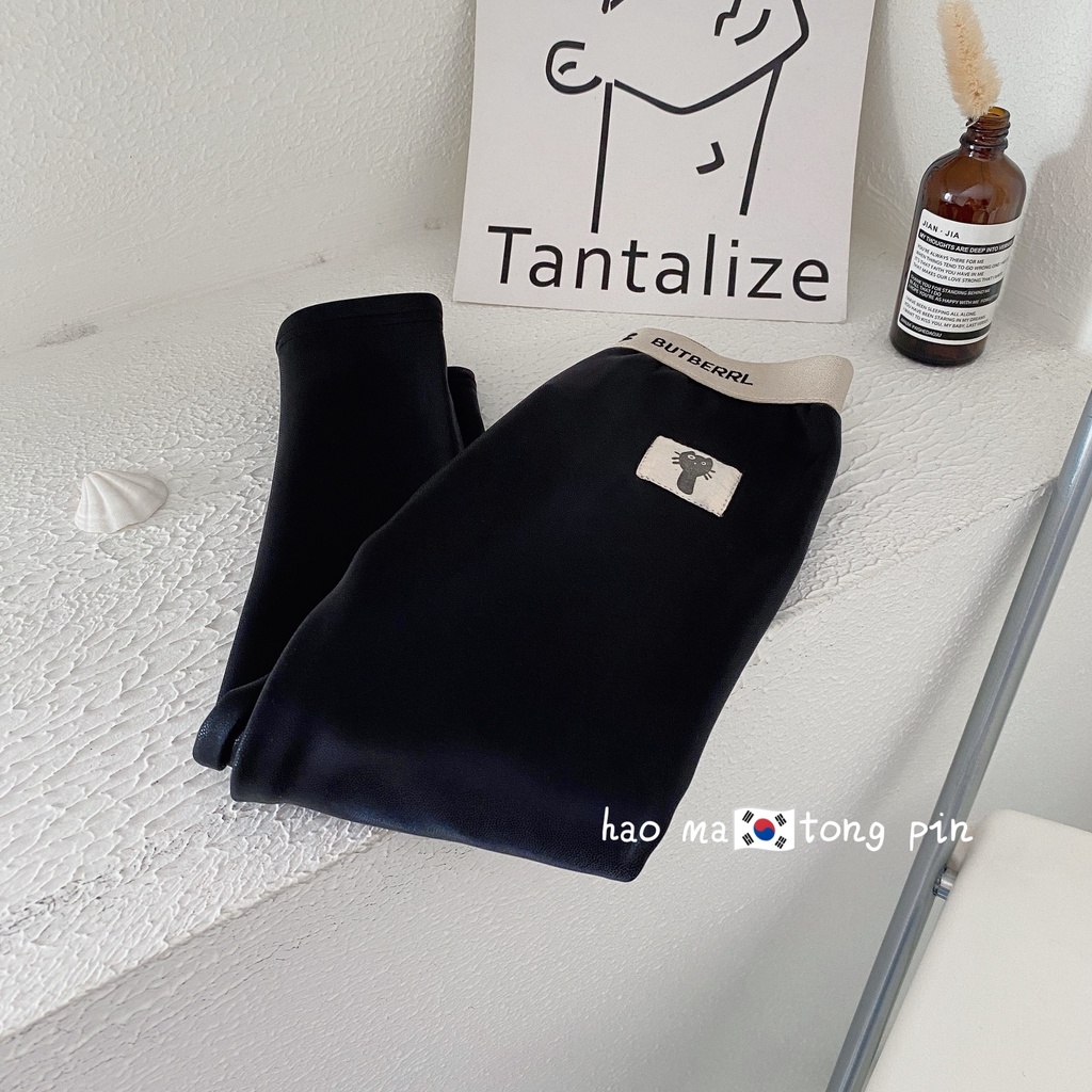 Quần legging lót lông cừu dày in họa tiết hoạt hình dễ thương thời trang mùa đông cho bé gái