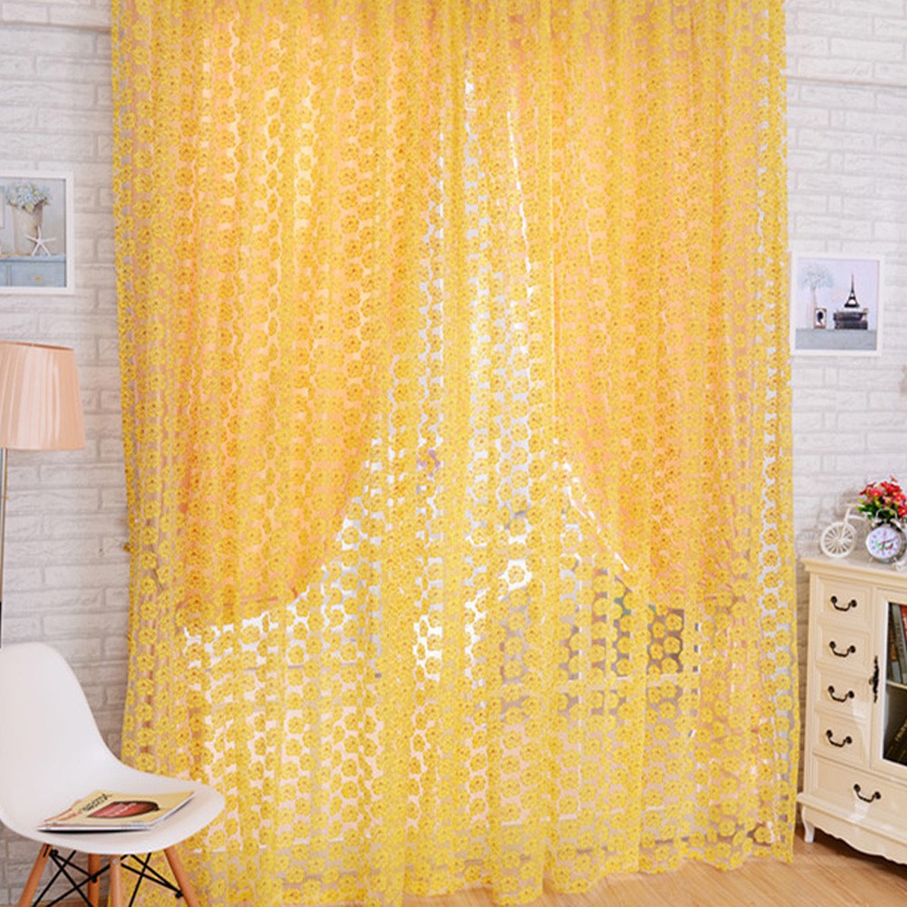 Màn cửa vải voan nhiều màu kích thước 200cm x 100cm dành cho trang trí nhà