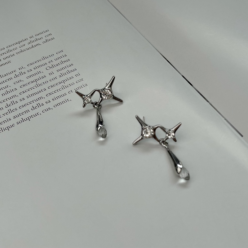 Bông Tai Hình Giọt Nước Đính Đá Thời Trang Sang Trọng