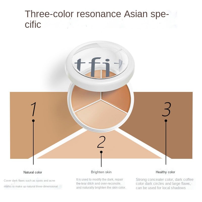Tfit Bảng Kem Che Khuyết Điểm Ba Màu Ba Màu Che Phủ Quầng Thâm Và Lỗ Chân Lông Vô Hình Che Mụn Và Vết Thâm
