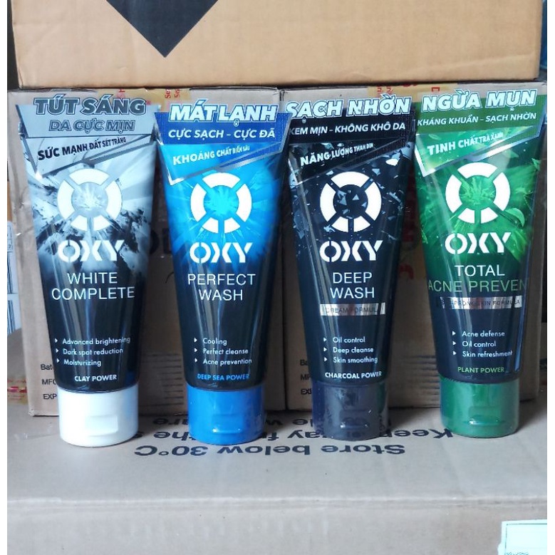 Sữa rửa mặt Oxy các loại dành cho nam 100g hàng chính hãng