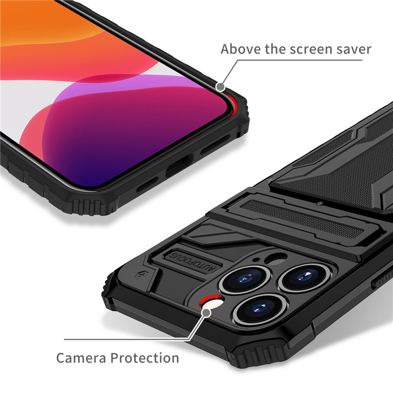 Ốp Điện Thoại Dạng Ví Đựng Thẻ Chống Sốc Cho Iphone 12 13 Pro Max 11 Pro Max