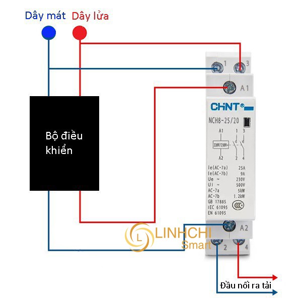 Contactor Khởi động từ 1 pha hiệu CHINT NCH8 25A/40A/63A 1pha/ 3 pha- BH 12 Tháng (Tùy chọn)