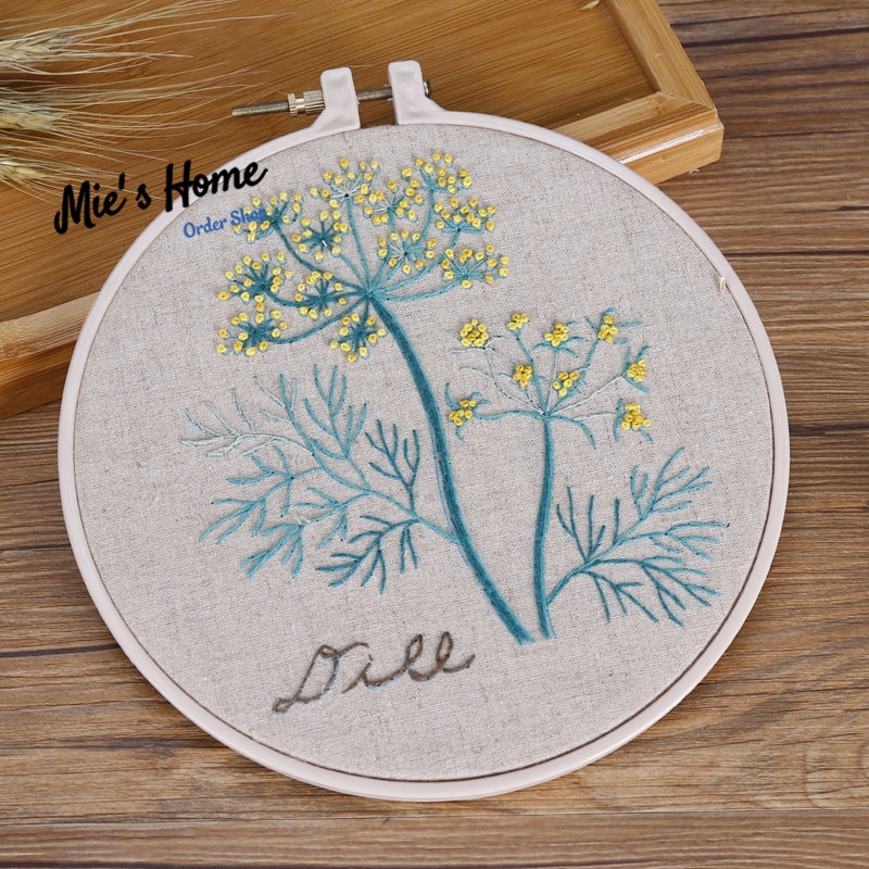 Kit thêu tay - DIY Bộ nguyên liệu thêu tranh CÚC HỌA MI   / MIE HANDMADE