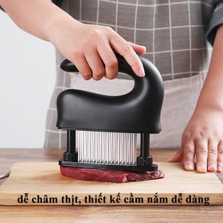 Máy châm thịt 48 que kim, chất liệu thép không gỉ, dễ châm thịt, có thể tháo rời, dễ lau chùi - Home and Garden