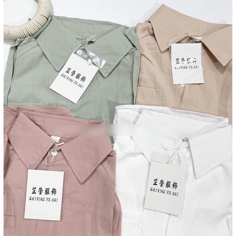 Áo sơ mi lụa tăm chất mỏng mềm mịn siêu mát Áo smi dáng rộng cho nữ Junnie Closet