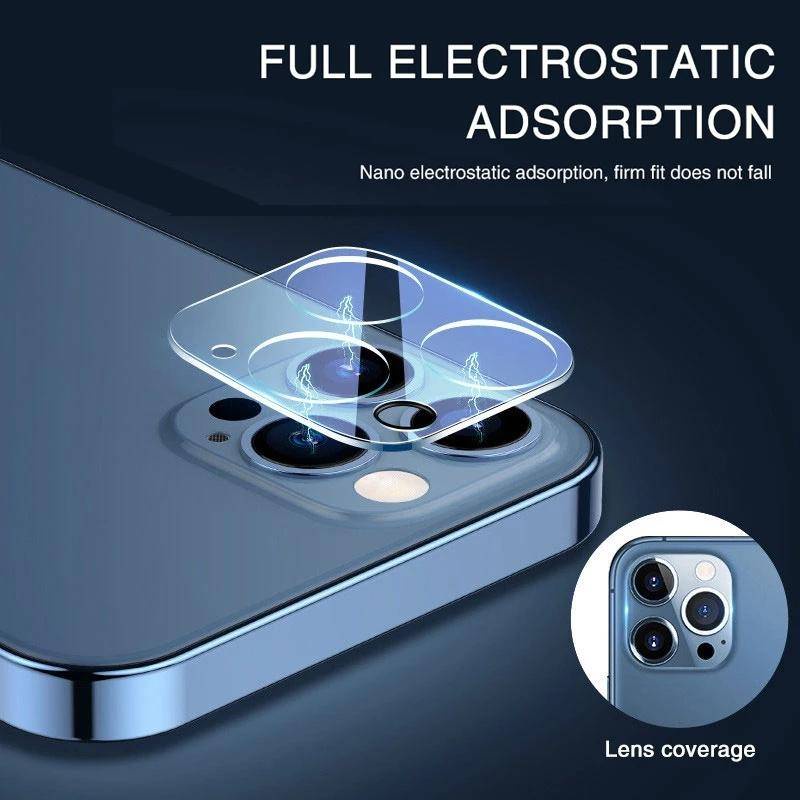 Nắp Bảo Vệ Ống Kính Camera Sau Bằng Kính Cường Lực Sang Trọng Cho iPhone 14 13 12 11 Pro Max Mini Plus