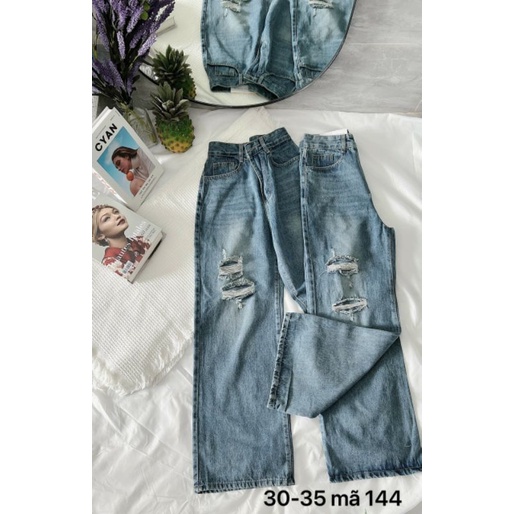 Quần Beggy Jean Nữ Lưng cao Bigsize Đến 80kg .Hàng VNXK. #144. Huynhsen Shop