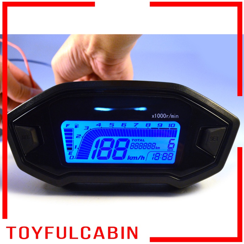 Đồng Hồ Đo Tốc Độ Màn Hình LCD Kỹ Thuật Số 150mm Chuyên Dụng Cho Xe Mô Tô