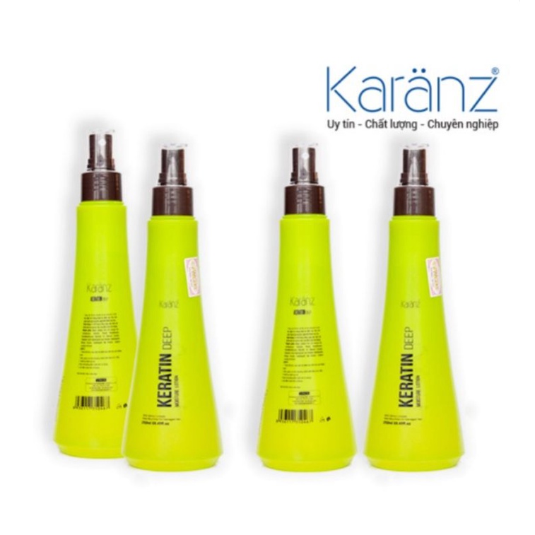 Xịt dưỡng tóc KARANZ 250ml. KERATIN MOISTURE LOTION KARANZ collagen giữ ẩm phục hồi khô xơ rối hư tổn