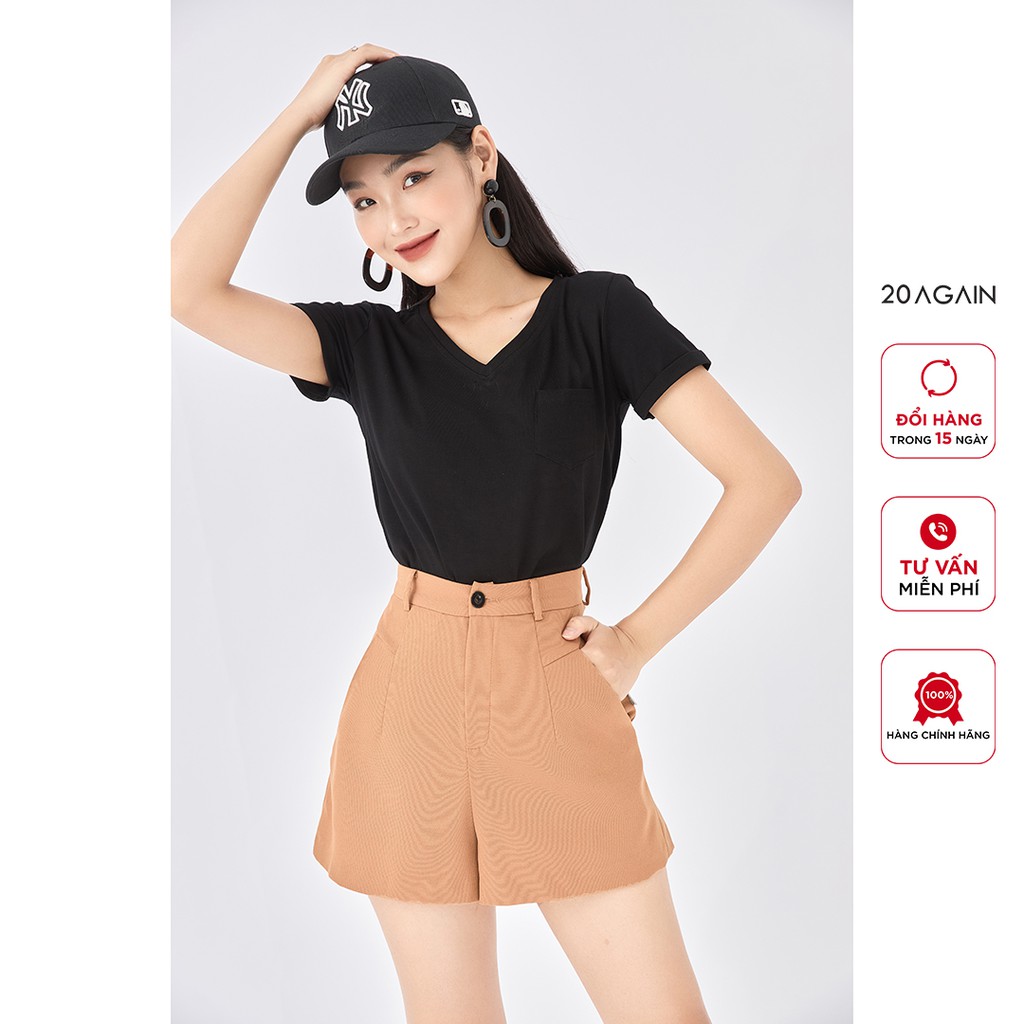 [Mã WABRT1230 giảm 10% đơn 99K] Áo phông nữ 20AGAIN, chất cotton co giãn mềm mịn, thoáng mát ATA1942