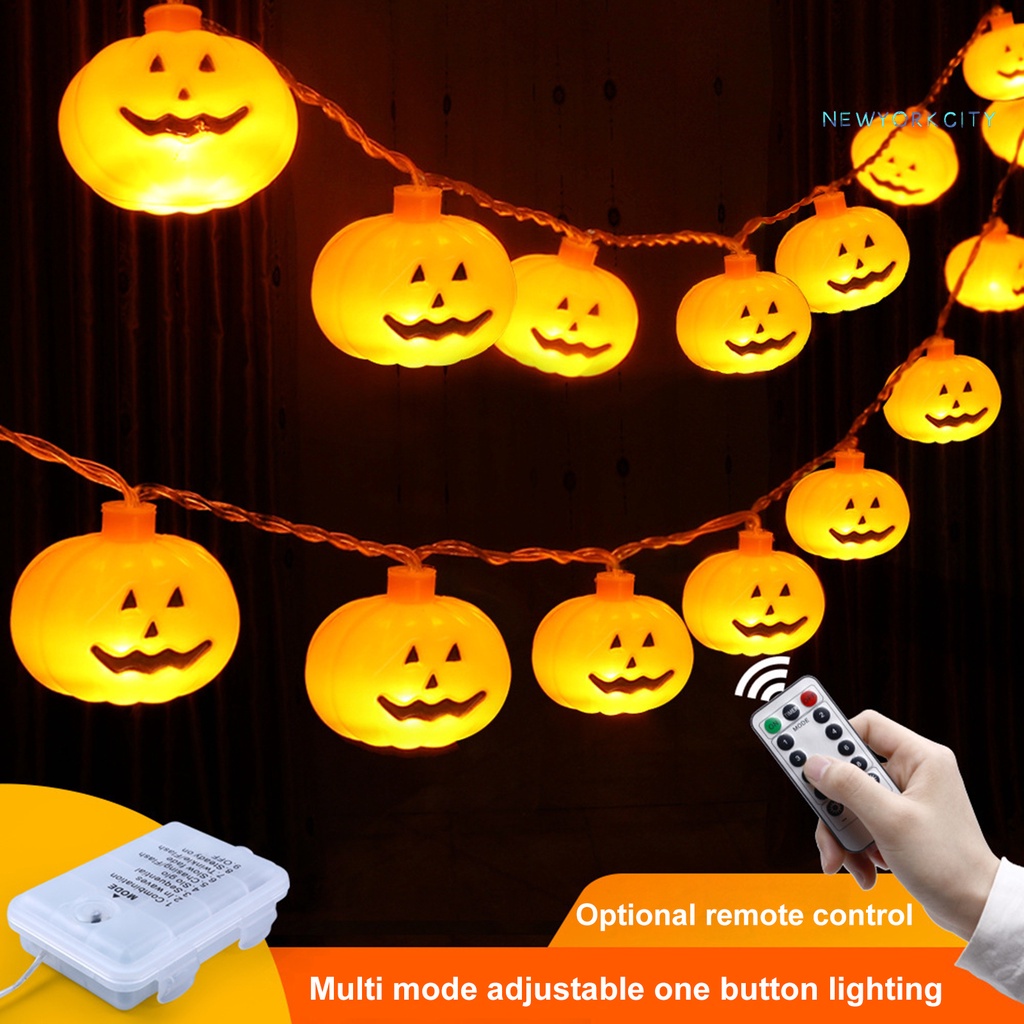 10 / 20 Dây Đèn LED 8 Bóng Hình Bí Ngô Chống Nước Trang Trí Halloween
