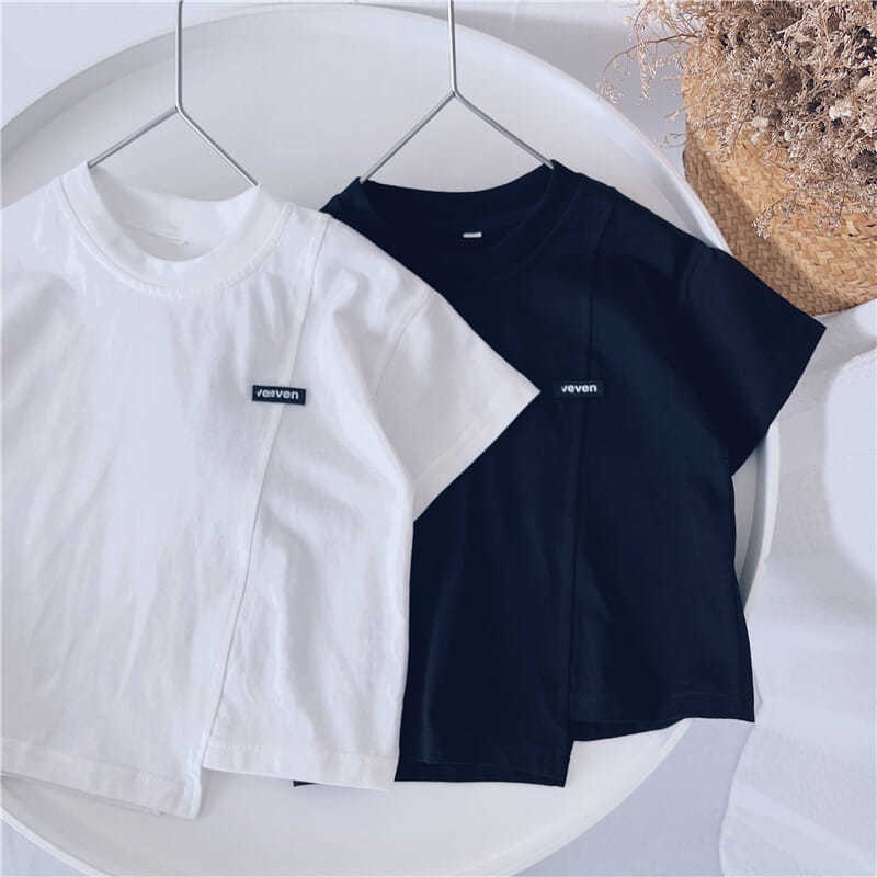 Áo thun vải cotton tay ngắn kiểu Hàn Quốc thời trang mùa hè năng động dành cho bé trai 2021
