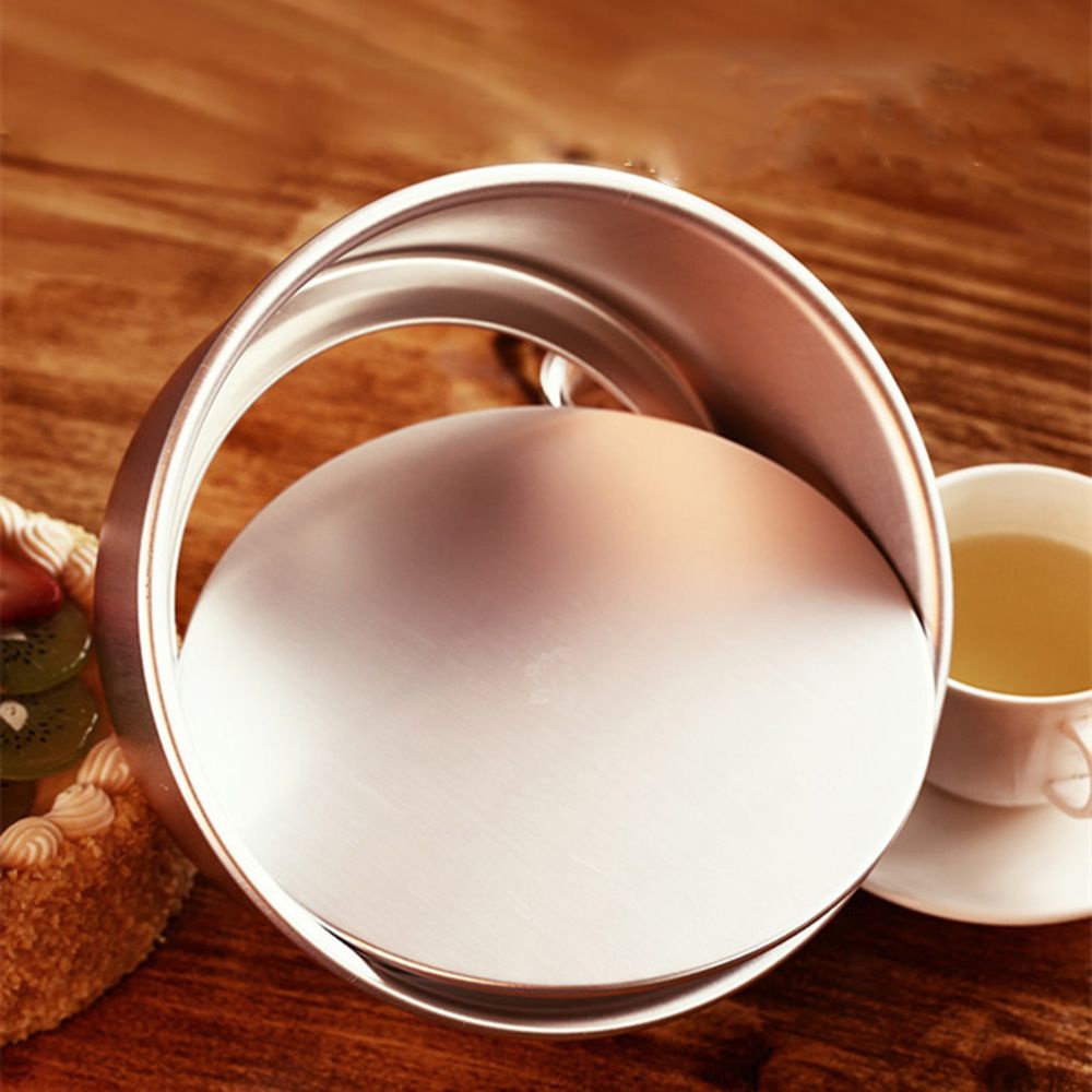 Khuôn tròn đế có thể tháo rời làm từ hợp kim nhôm cỡ 4/ 6inch để làm bánh pudding thủ công