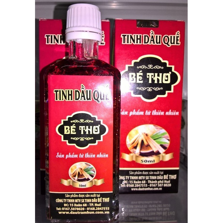 TINH DẦU QUẾ NGUYÊN CHẤT HIỆU BÉ THƠ CHAI 50ml ( hàng chính hãng có tem chống hàng giả hàng nhái )