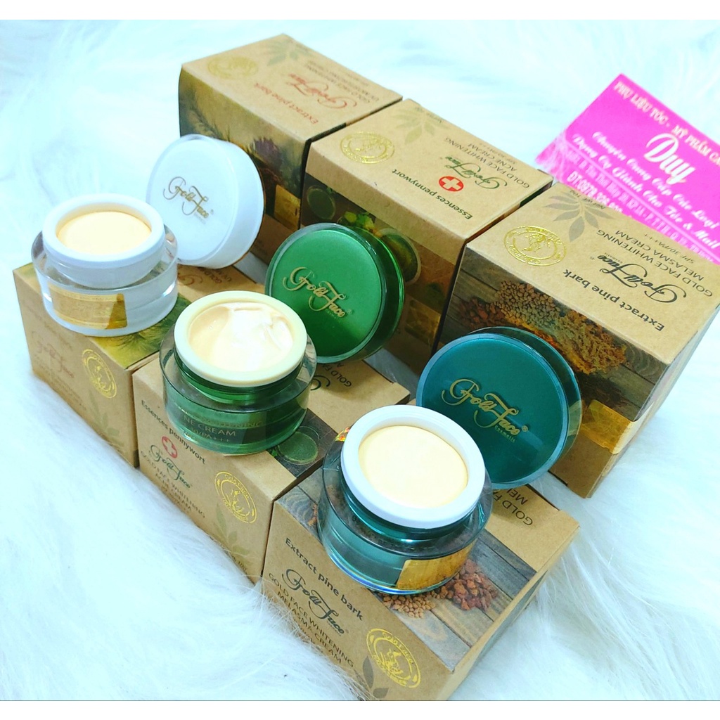 KEM DƯỠNG DA MẶT GOLD FACE - Kem Mụn - Kem Dưỡng Ẩm - Kem Nám Dưỡng Trắng Ngừa Lão Hóa 10G