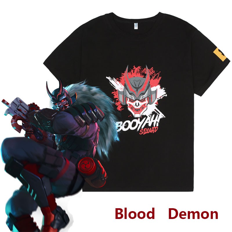 Áo Thun Free Fire Blood Demon Màu Đen 100% Cotton Size M L XL XXL