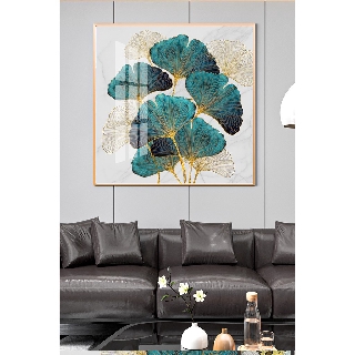 Tranh treo tường nghệ thuật hình chiếc lá rẻ quạt chất liệu bóng kiếng hoặc vải canvas ZTU_126424