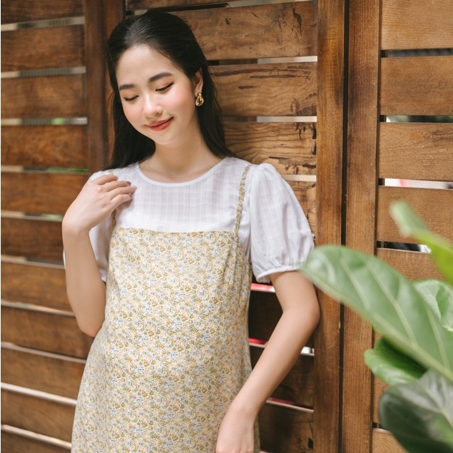 MEDYLA - Yếm dự tiệc dáng yếm (không kèm áo) 2 lớp vải voan cho bầu đi chơi du lịch dự tiệc - VS1026