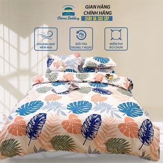 Bộ chăn ga vỏ gối cao cấp 4 món chất poly cotton mềm mại, Bộ chăn ga gối cotton dày dặn mùa  hè - Otama Bedding