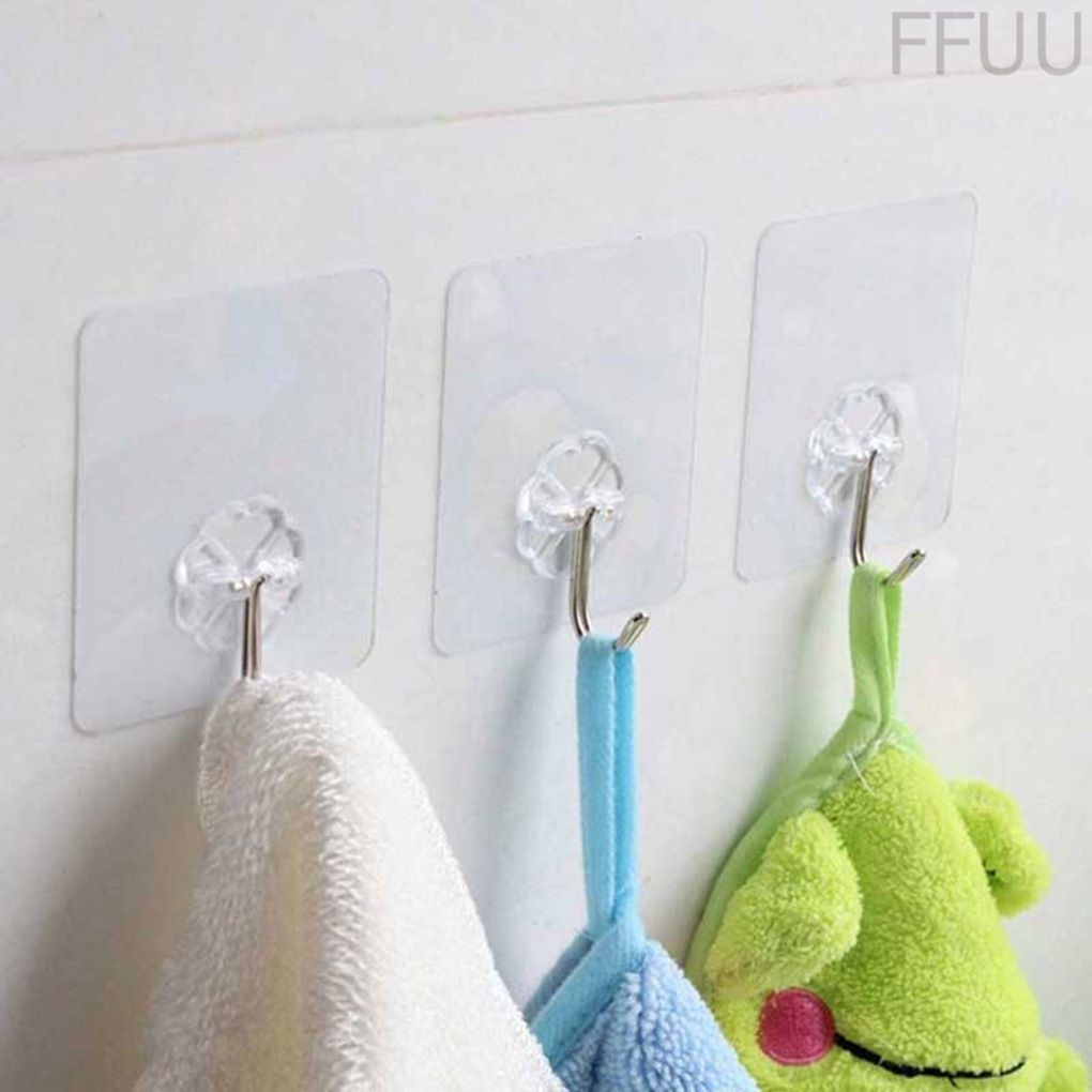 10 Móc treo gắn tường trong suốt lực chịu nặng tiện dụng