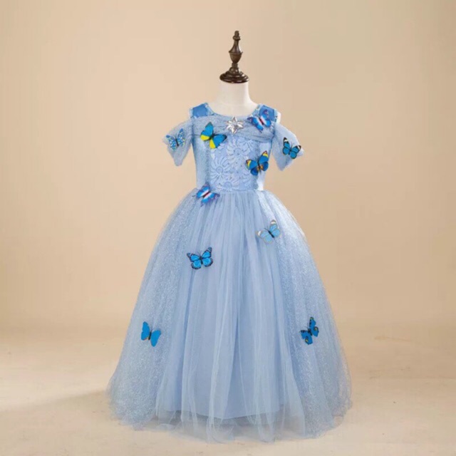 [MANGO KIDS] Váy công chúa lọ lem màu xanh cho bé gái