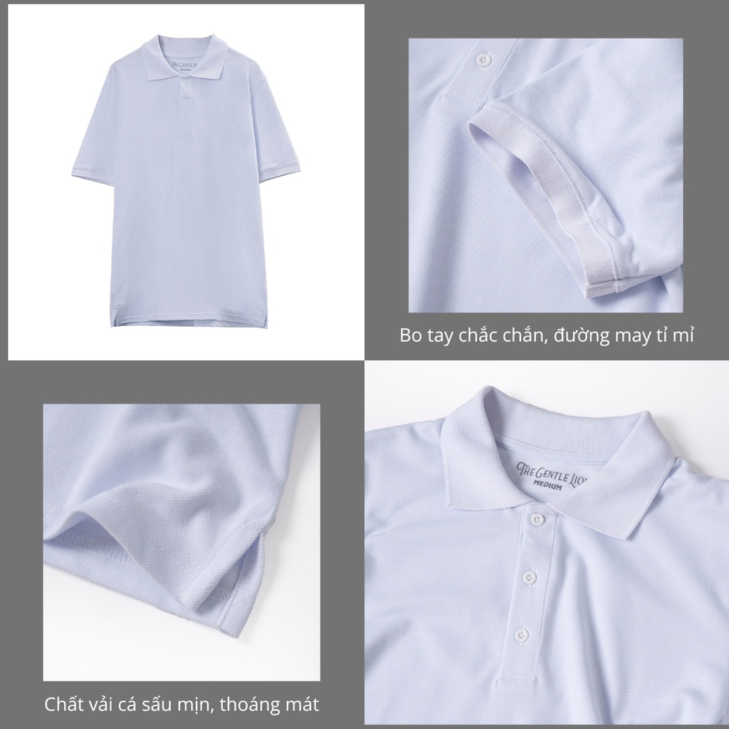 Áo Polo nam có cổ vải cá sấu, vải thoáng khí The Gentle Lion