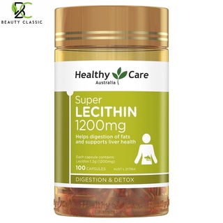 Mầm đậu nành Super Lecithin 1200mg 100 viên Healthy Care Úc