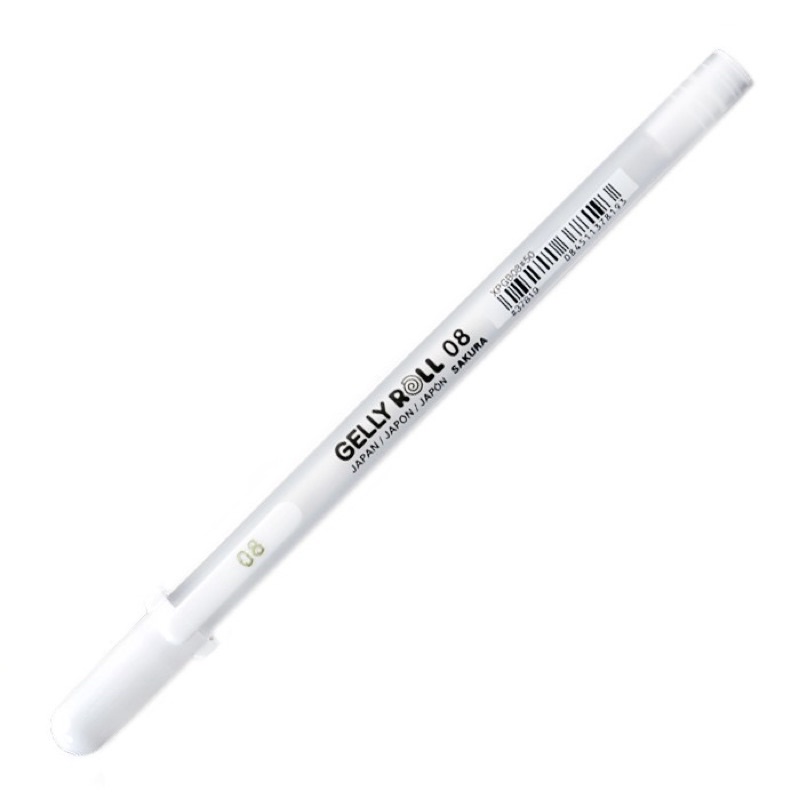 Bút gel màu nhủ trắng Sakura Gelly Roll White XPGB 50, 0.8mm/0.5mm