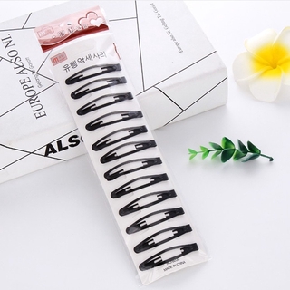 12 Kẹp Tóc Kim Loại Màu Đen