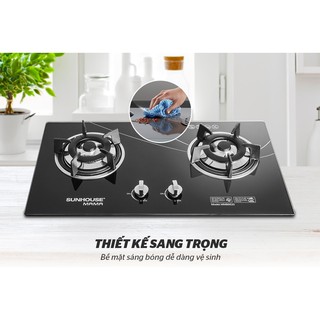 Bếp ga SUNHOUSE MAMA MMB6633 âm kính đánh lửa IC