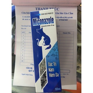 XỊT NẤM, VIÊM DA MICONAZOLE CHO CHÓ MÈO 100ml