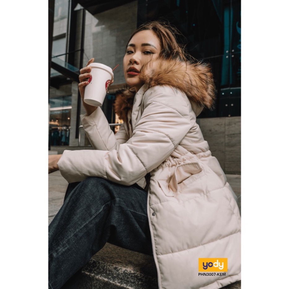 Áo phao nữ YODY dáng dài bông mỡ siêu mảnh có mũ lông PPN3007  -GIÁ CỰC TỐT | BigBuy360 - bigbuy360.vn