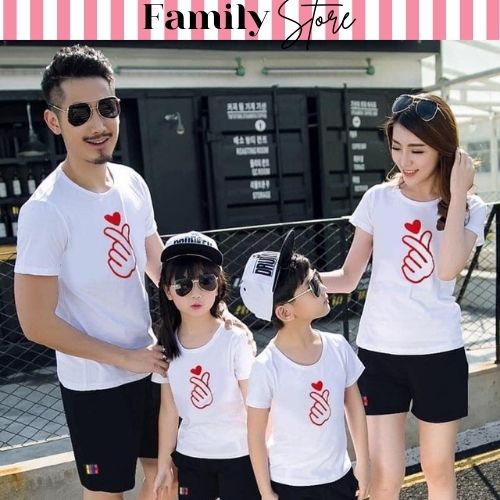 ÁO GIA ĐÌNH MẪU BẮN TIM 3/4/5 NGƯỜI VẢI MÁT. FAMILYSTORE