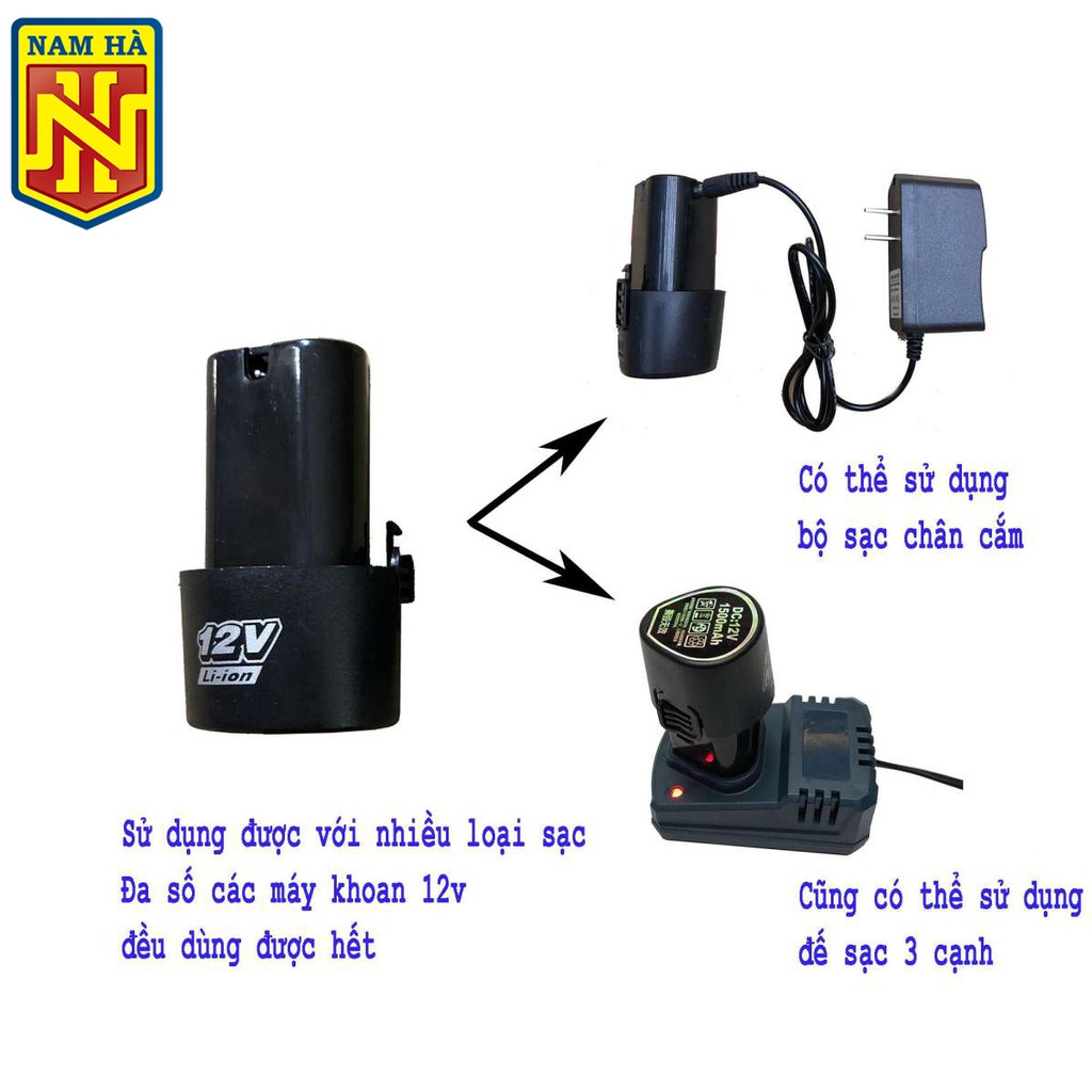Pin máy khoan máy bắn vít cầm tay 12V