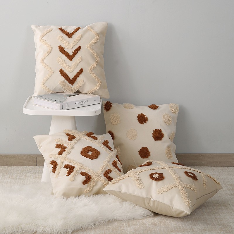 Vỏ gối sofa bằng lông cừu mềm mại trang trí nhà cửa/ văn phòng chất lượng cao tiện dụng