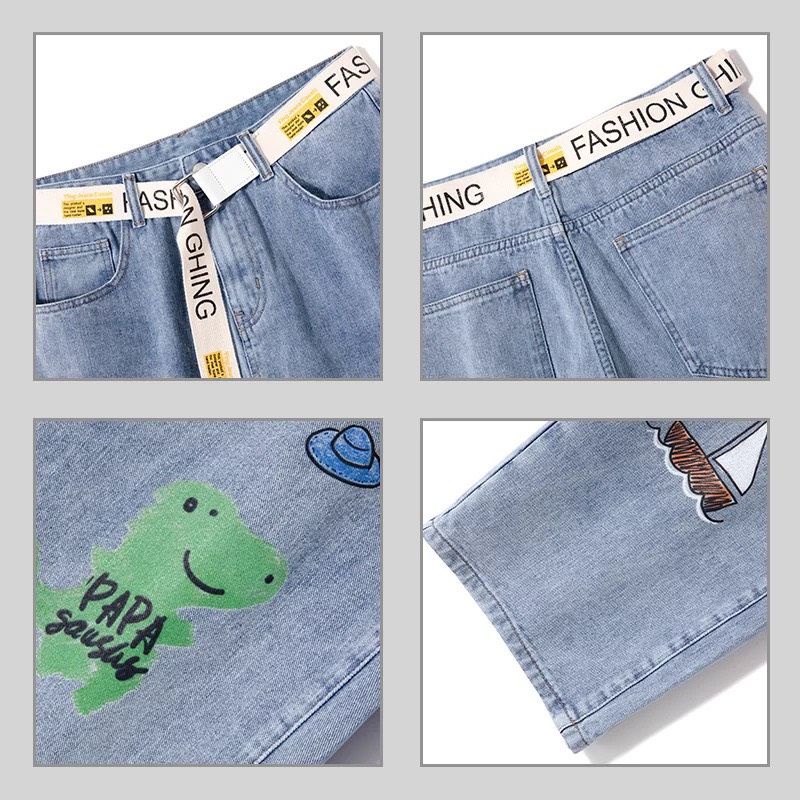 QUẦN BAGGY JEANS ỐNG RỘNG NAM-TAN-DÁNG SUÔNG -QJI3-THỜI TRANG UNISEX-có size Nam Nữ in dể phối đồ siêu đẹp màu xanh