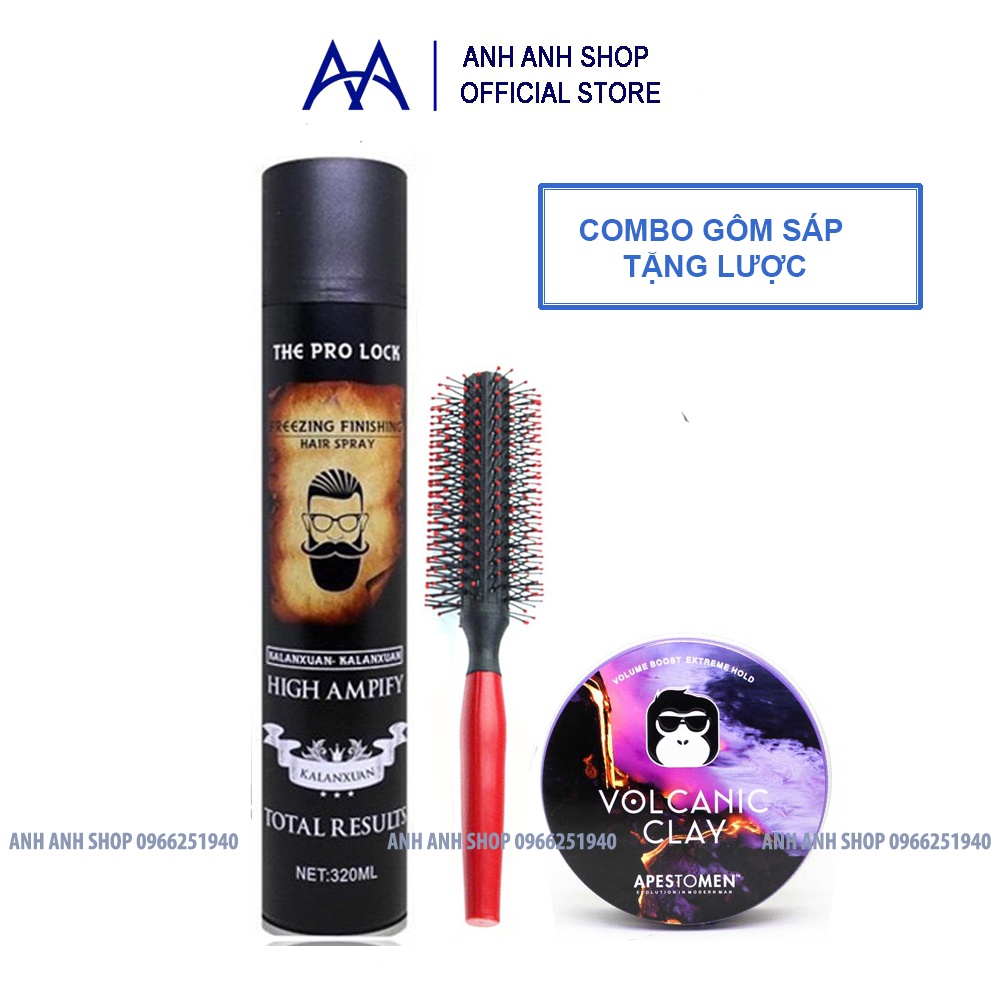 COMBO GÔM + SÁP VUỐT TÓC TẶNG LƯỢC TẠO KIỂU