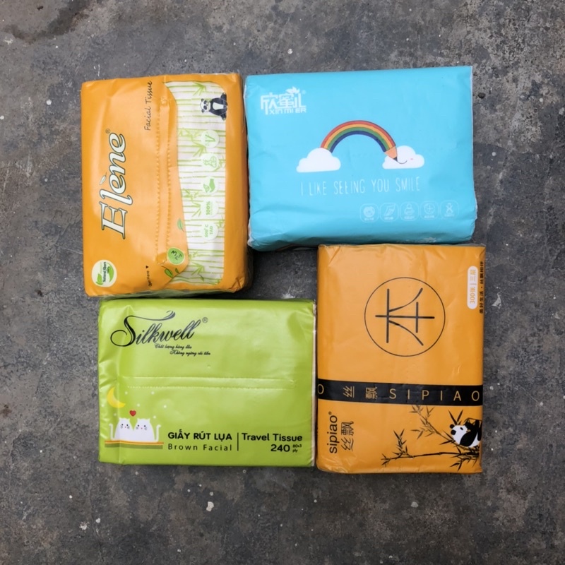 Khăn giấy tre lụa rút khô gấu trúc, cầu vồng, silkwell, Elene