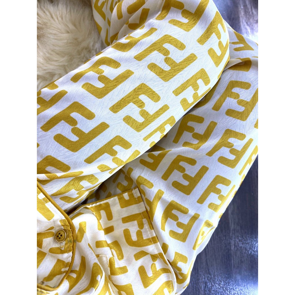 Bộ đồ ngủ mặc nhà LyLy dài tay lụa satin kiểu pijama hoạt tiết sang trọng L218 | BigBuy360 - bigbuy360.vn