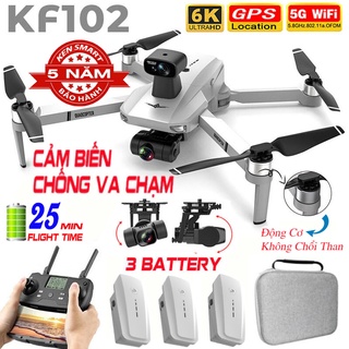 Máy Bay Điều Khiển Từ Xa 4 Cánh KF102, Drone Flycam 4k Mini Giá Rẻ, Play cam, Flai Cam WiFi Pin Khỏe Bay Xa 1200 Mét