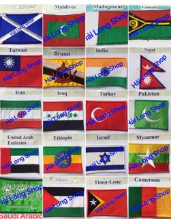 Combo 10 cờ thêu các nước ( Flags of the World ) #Embroidery Flags